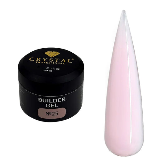 Crystal Builder Gel №25 Light Pink 15ml – Aufbaugel für natürliche Nägel, zarter Nude Look & Nagelverlängerung