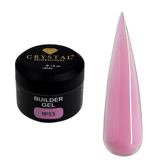 Crystal Builder Gel №53 Dark Pink 15ml – Aufbaugel für natürliche Nägel, intensiver Nude Look & Nagelverlängerung