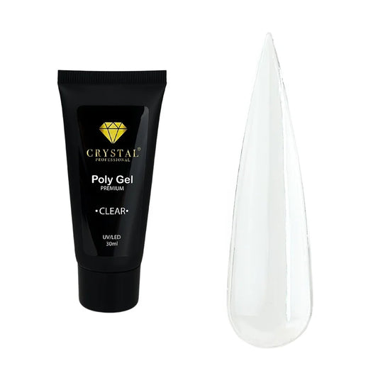 Crystal Professional Poly Gel Klar 30ml – Transparentes Acrylgel für Nagelverlängerung und Naturnagelverstärkung