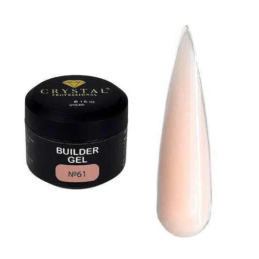 Crystal Builder Gel №61 Peach 15ml – Aufbaugel für natürliche Nägel, sanfter Nude Look & Nagelverlängerung