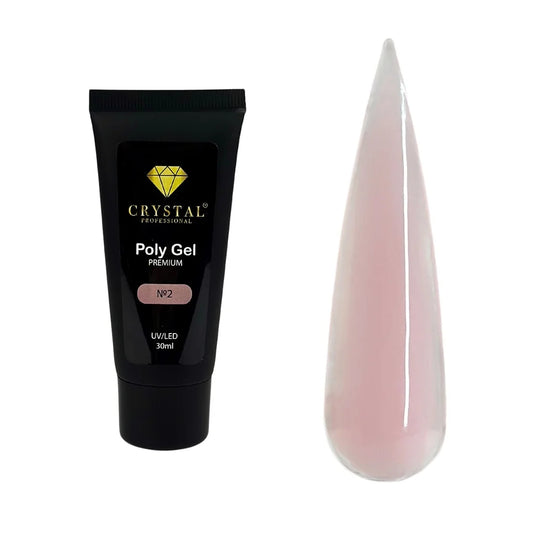 Crystal Professional Poly Gel №1 Puderrosa 30ml – Acrylgel für Nagelverlängerung und Naturnagelverstärkung