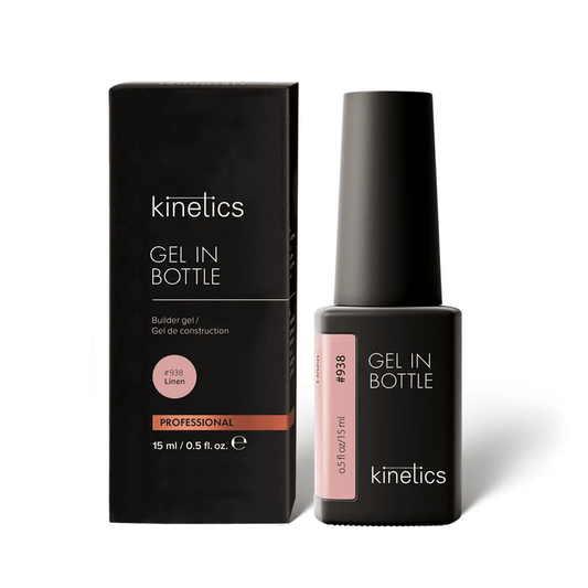Kinetics Gel in Bottle Linen #938 15ml – Flüssiges Gel zur Nagelverstärkung, pudriger Nude-Rosé-Farbton