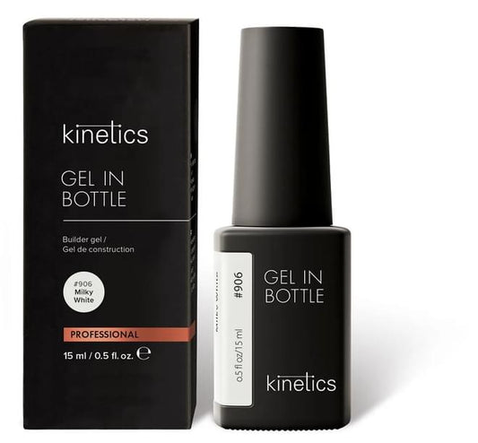 Kinetics Gel in Bottle Milky White #906 15ml – Flüssiges Nagelhärtegel in milchigem Weiß, Schutz und Stärke