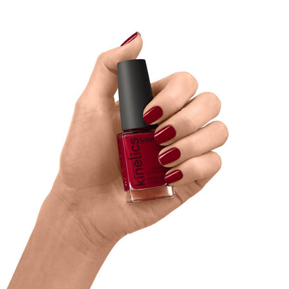 Kinetics Shield Gel Polish #074 UNSPOKEN LOVE - глубокий рубиново‑красный UV гель-лак, HEMA-frei, 15мл