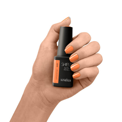 Kinetics SHIELD Gel Polish #431 FLAME FAME 15 мл – огненно-оранжевый гель-лак без HEMA