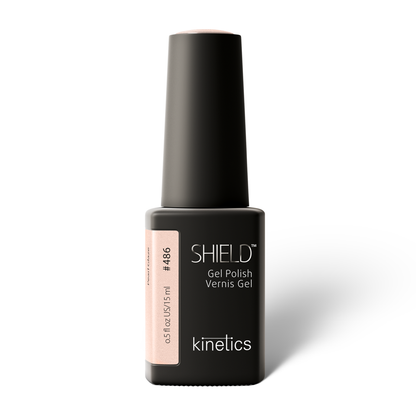 Kinetics SHIELD Gel Polish #486 PEARL GLAZE 15 ml – UV Nagellack zartes Pfirsichrosa mit Perlmuttglanz, HEMA-frei