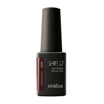 Kinetics SHIELD Gel Polish #516 MY GLOWER 15 ml – UV Nagellack schimmerndes Marsala, HEMA‑frei