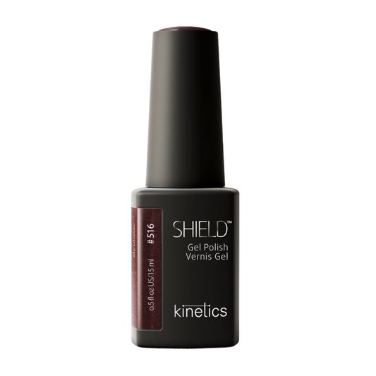 Kinetics SHIELD Gel Polish #516 MY GLOWER 15 ml – UV Nagellack schimmerndes Marsala, HEMA‑frei
