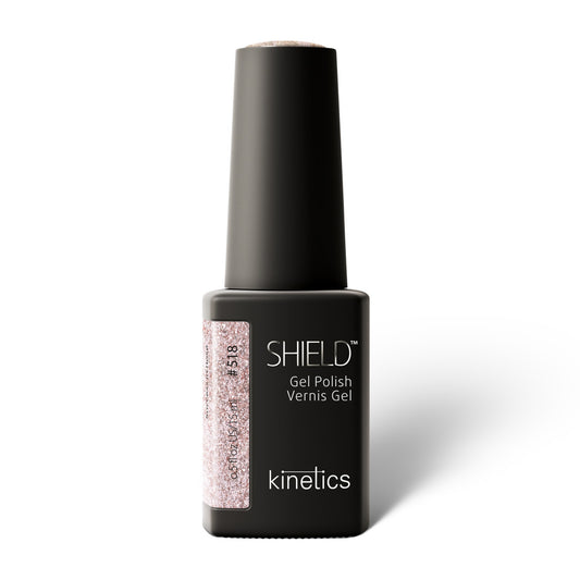 Kinetics SHIELD Gel Polish #518 SUCCESS IN ROSE 15ml – kräftiges Rosé mit Glitter, HEMA-frei