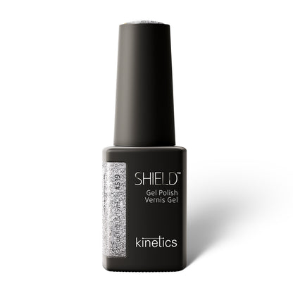 Kinetics SHIELD Gel Polish #519 INFLUENCE SPICES 15 ml – metallischer Silber-Gel-Lack mit Glitzer, HEMA-frei