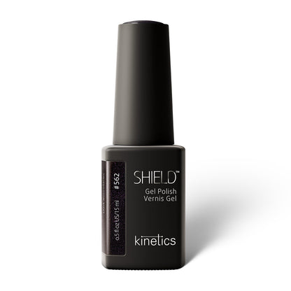 Kinetics SHIELD Gel Polish #562 DARK BOUNDARIES 15ml – UV Nagellack dunkles Lila mit Schimmer, HEMA‑frei