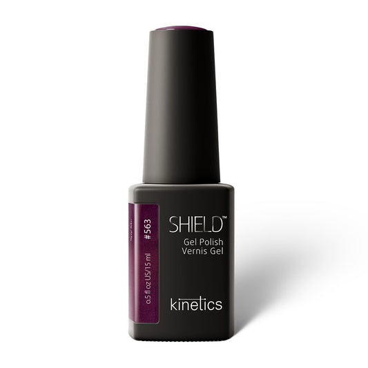 Kinetics SHIELD Gel Polish #563 SPY ME 15ml – UV Nagellack dunkles Violett mit Goldschimmer, HEMA‑frei