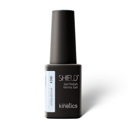 Kinetics SHIELD Gel Polish #590 FUTURISTIC 15ml – UV Nagellack in sanftem Blau mit Metallic-Glanz, HEMA‑frei