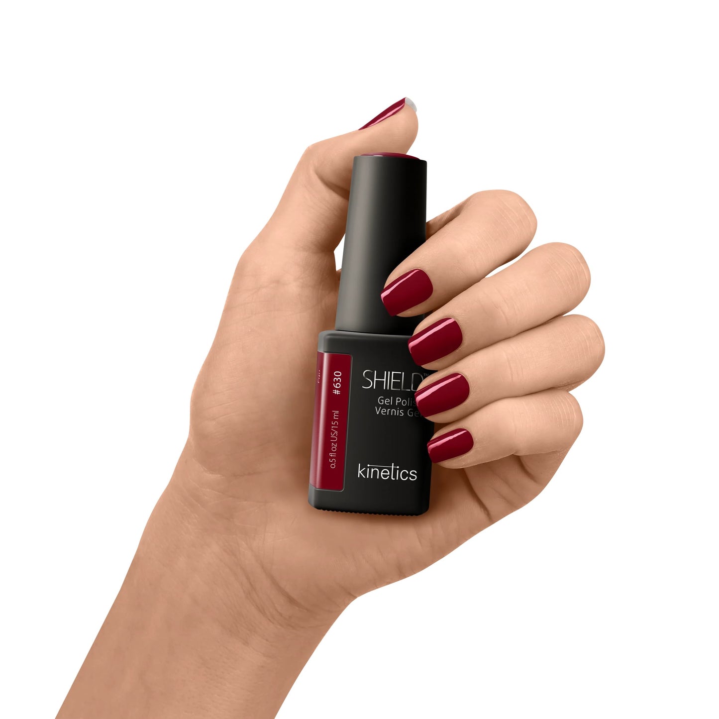 Kinetics SHIELD Gel Polish #630 EGO 15 ml – intensives Cranberry-Rot UV Nagellack, HEMA-frei