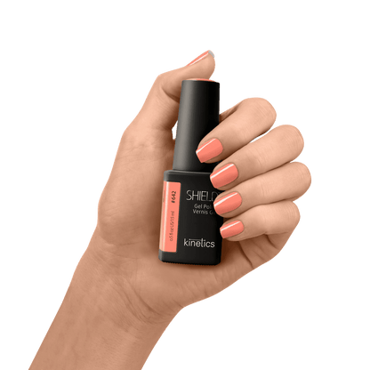 Kinetics SHIELD Gel Polish #642 BLOOM 15ml – leuchtendes Korallenrot UV Nagellack, HEMA-frei