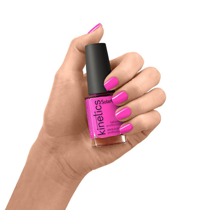 Kinetics Nail Polish SolarGel #196 ELECTRO PINK 15 мл – классический лак для ногтей в неоново-розовом оттенке