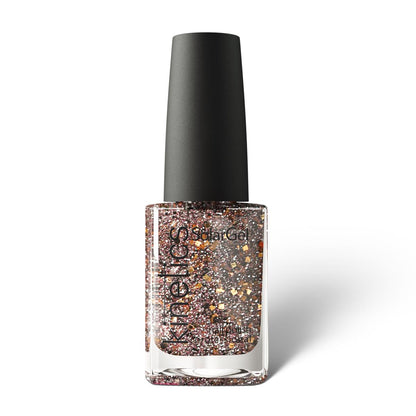 Kinetics Nail Polish SolarGel #302 RICH & CHICK 15 ml – klassischer Nagellack in Braun-Glitzer