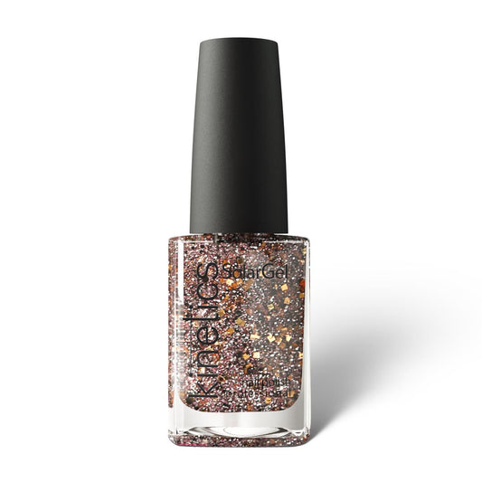 Kinetics Nail Polish SolarGel #302 RICH & CHICK 15 ml – klassischer Nagellack in Braun-Glitzer