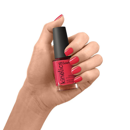 Kinetics Nail Polish SolarGel #463 GUILTLESS 15 мл – классический лак для ногтей в интенсивном неоновом красном