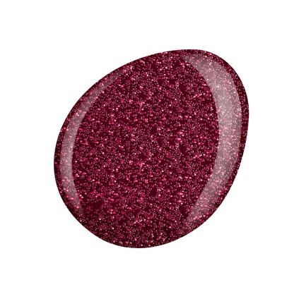 Kinetics Nail Polish SolarGel #484 COURAGE 15 ml – klassischer Nagellack in dunklem Rubinrot mit Glitzer
