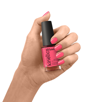 Kinetics Nail Polish SolarGel #496 RECHARGED BLUSH 15 мл – классический лак для ногтей в нежном неоновом коралловом