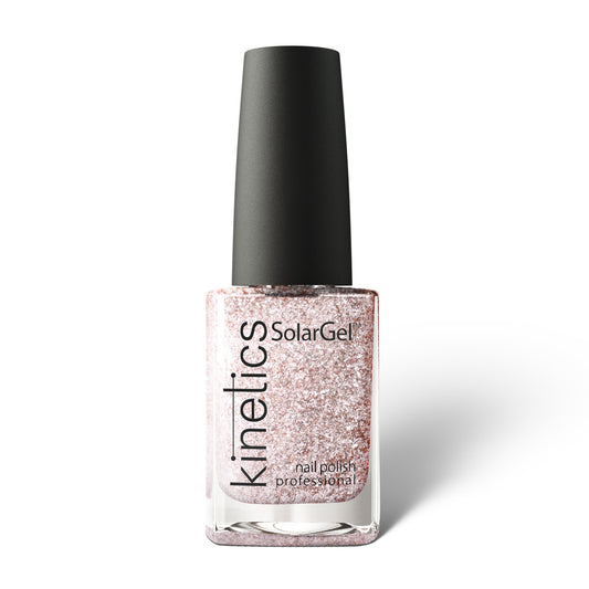 Kinetics Nail Polish SolarGel #518 SUCCESS IN ROSE 15 ml – kräftiger Rosé-Nagellack mit Glitzer
