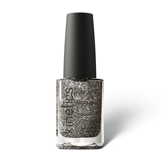 Kinetics Nail Polish SolarGel #520 GLAMCORE 15 ml – klassischer Nagellack in schwarzem Silberstaub