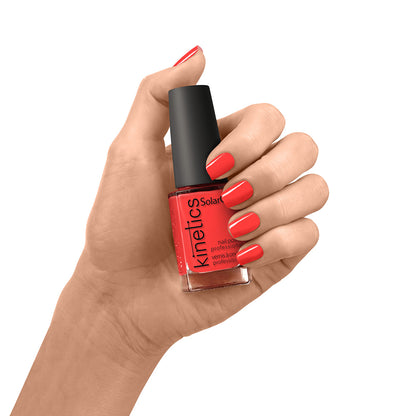 Kinetics Nail Polish SolarGel #534 FORTUNE 15 мл – классический лак для ногтей в неоновом коралловом цвете