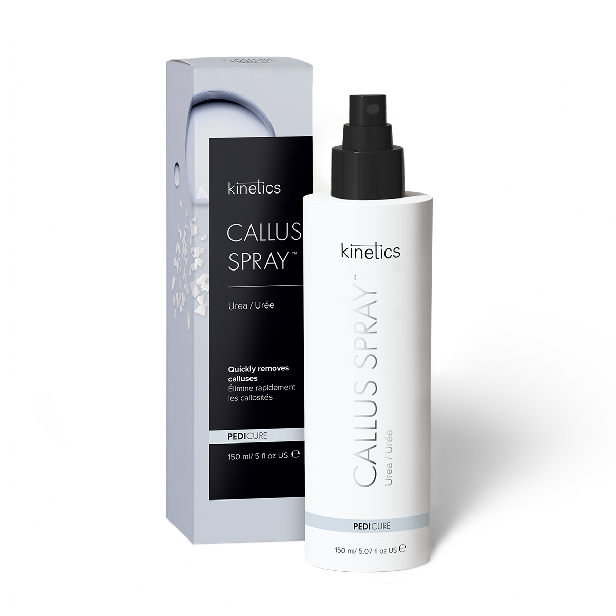 Kinetics Pedicure Callus Spray 150ml Hornhauterweicher – mit 10% Urea & Milchsäure, schnelle Entfernung von Hornhaut in 2 Minuten