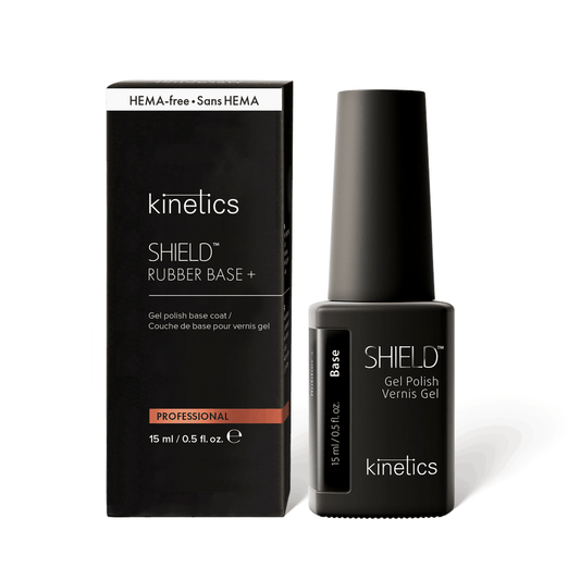 Kinetics SHIELD Rubber+ Base HEMA frei 15ml – HEMA-freie, hypoallergene Rubber-Base für Gel-Lack