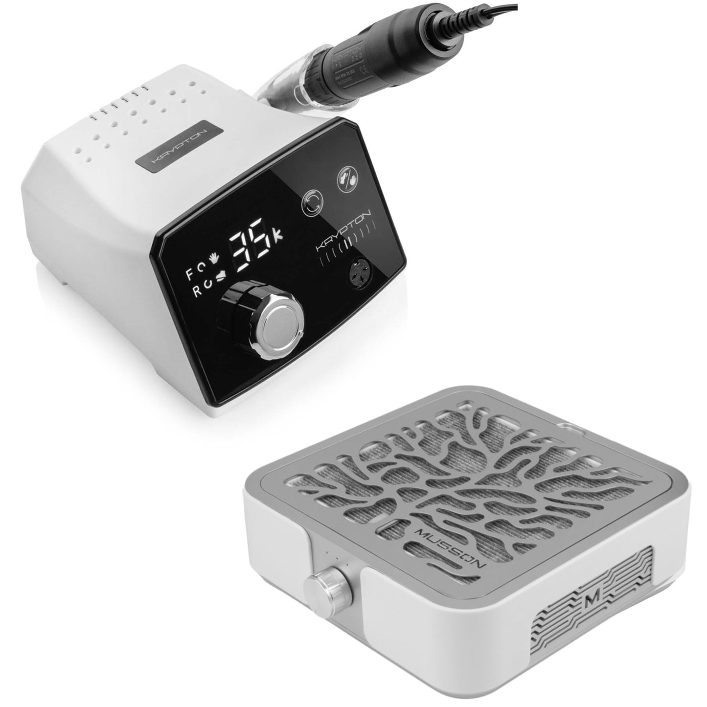 ANGEBOT! Krypton II XPS-350 Nagelfräser + MUSSON X3 Nagelstaubabsaugung – Profi Nail-Set für Maniküre & Pediküre