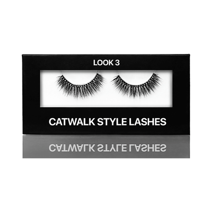 Eyelashes on tape Catwalk style, Look 3 (on black stripe) in cardboard box