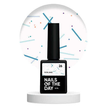 NAILSOFTHEDAY Potal Base 26 - ванильно-молочная база с неоновыми блестками, 10мл