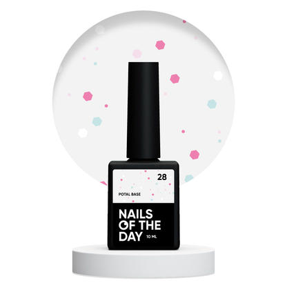 NAILSOFTHEDAY Potal Base 28 - молочная база с неоновыми блестками, 10мл