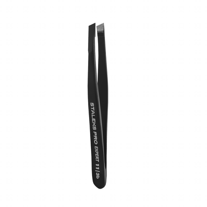 Breite abgeschrägte Pinzette für Augenbrauen Staleks Pro Expert 11