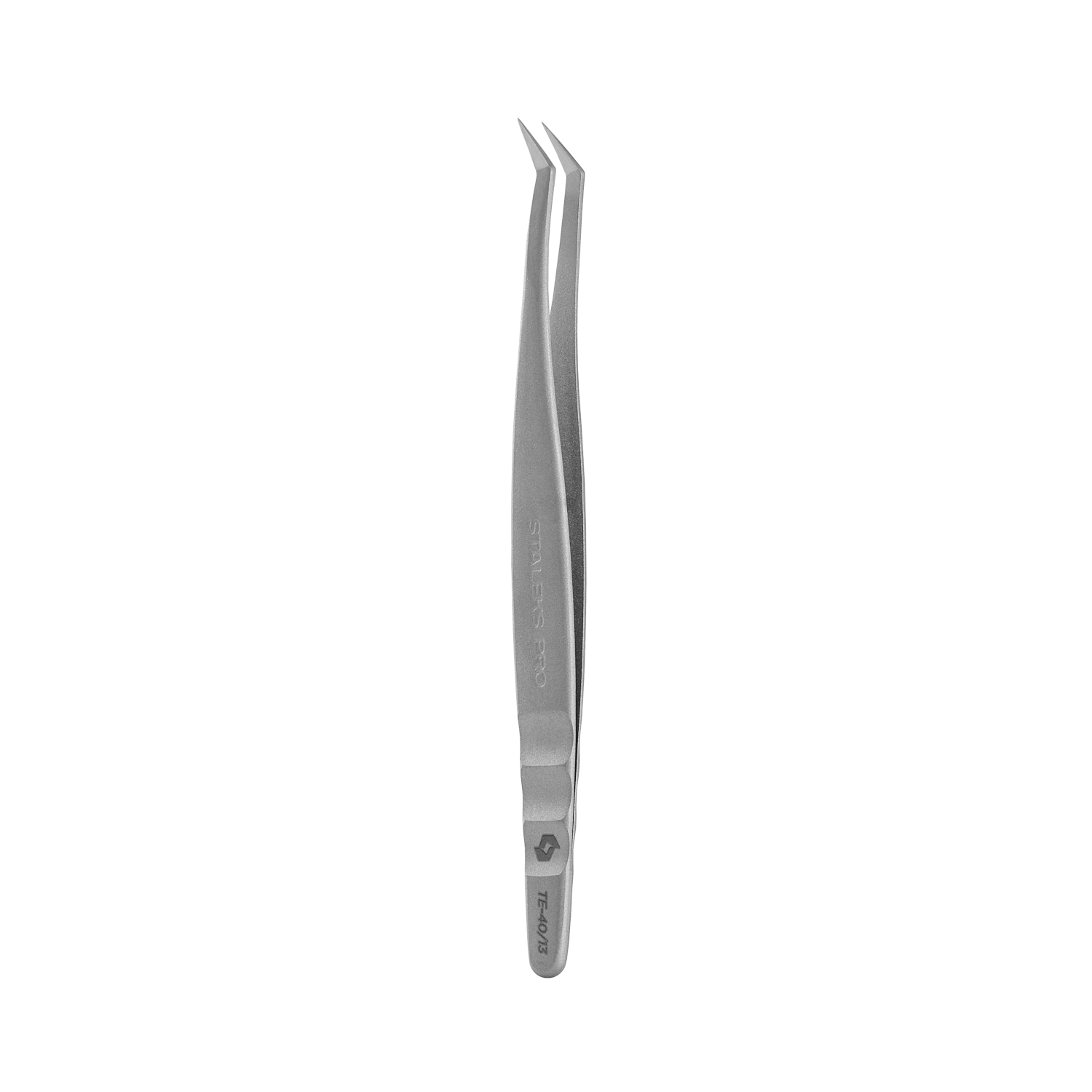 Professionelle Wimpernpinzette STALEKS PRO EXPERT 40 Typ 13 – L‑förmig 40° gebogen, präzises Werkzeug für 2D‑8D Volume‑Extensions aus AISI 420 Edelstahl