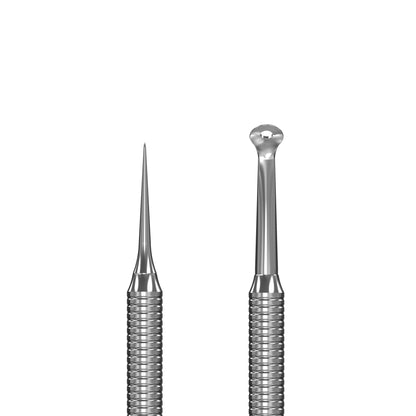 Ложка косметологическая двусторонняя STALEKS EXPERT 21 TYPE 4 (Уно с увеличенным размером отверстия и игла Видаля)