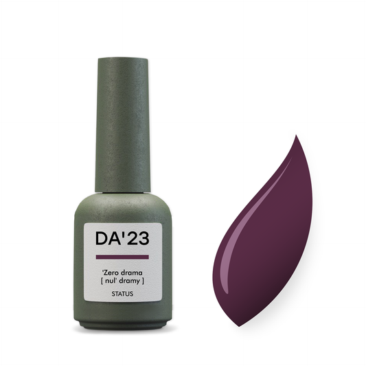 Gel Polish DA’23 Zero drama [nulʹ dramy], 8 ml – pflaumenfarbener Gel-Lack mit glänzendem Finish, langanhaltende Deckkraft