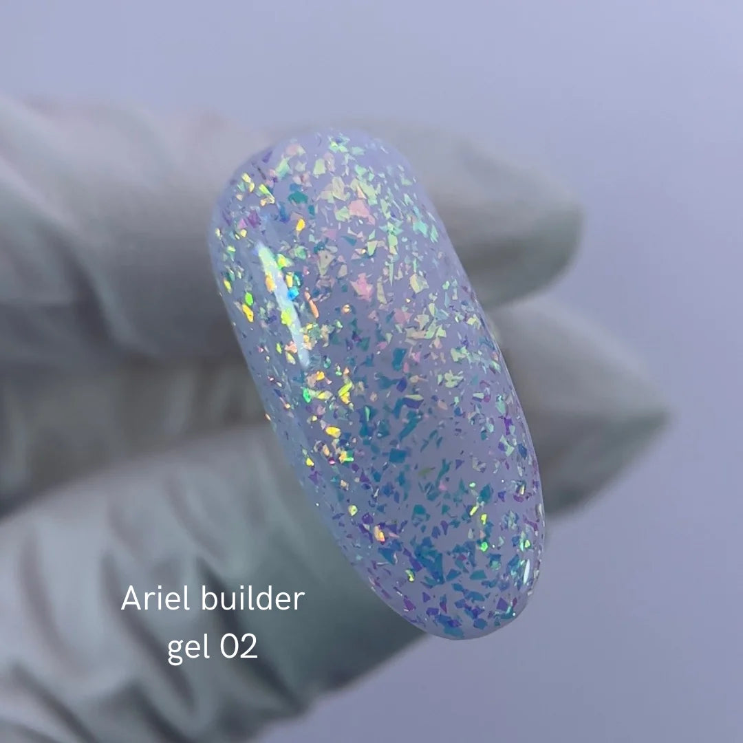 NAILSOFTHENIGHT Ariel gel 02 - Aufbaugel mit bunten Yuki-Flocken für Nägel, 15g