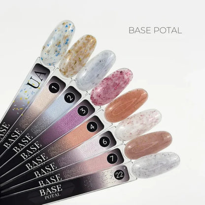 Crystal Professional Base Potal 12ml – Camouflage Base mit Foil- und Glitzer-Effekt für Naturnägel und Gel-Nägel