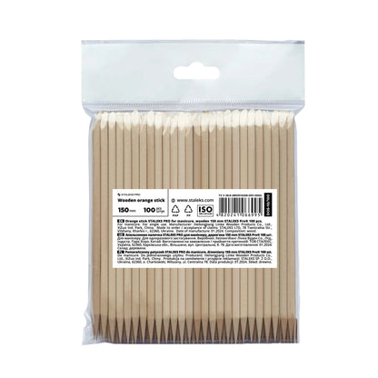 Staleks Pro Orangenholz Maniküre-Stäbchen 110 mm – Expert, naturbelassen, 100 St.
