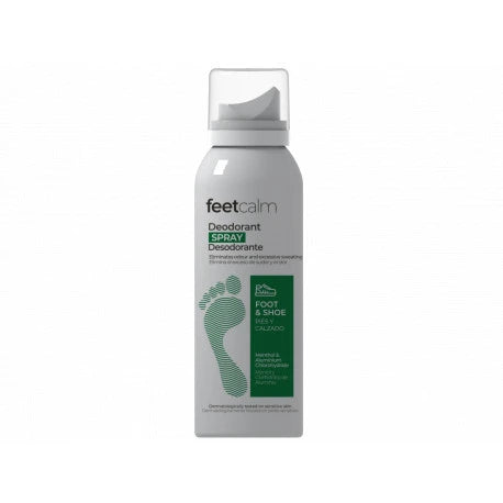 Feetcalm Deodorant Spray Foot & Shoe 125ml – Fußdeo Spray gegen Schweiß & Geruch, antibakterieller Fußspray mit Menthol