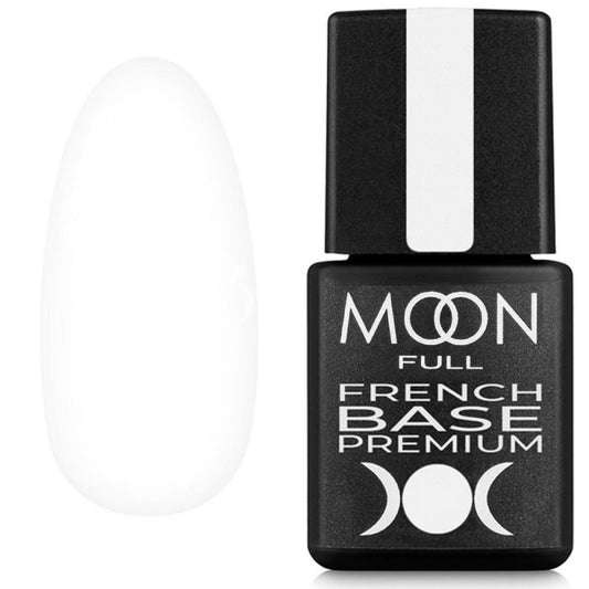 Moon Full French Base Premium №20 – Professionelle weiße camouflierende Base, 8 ml
