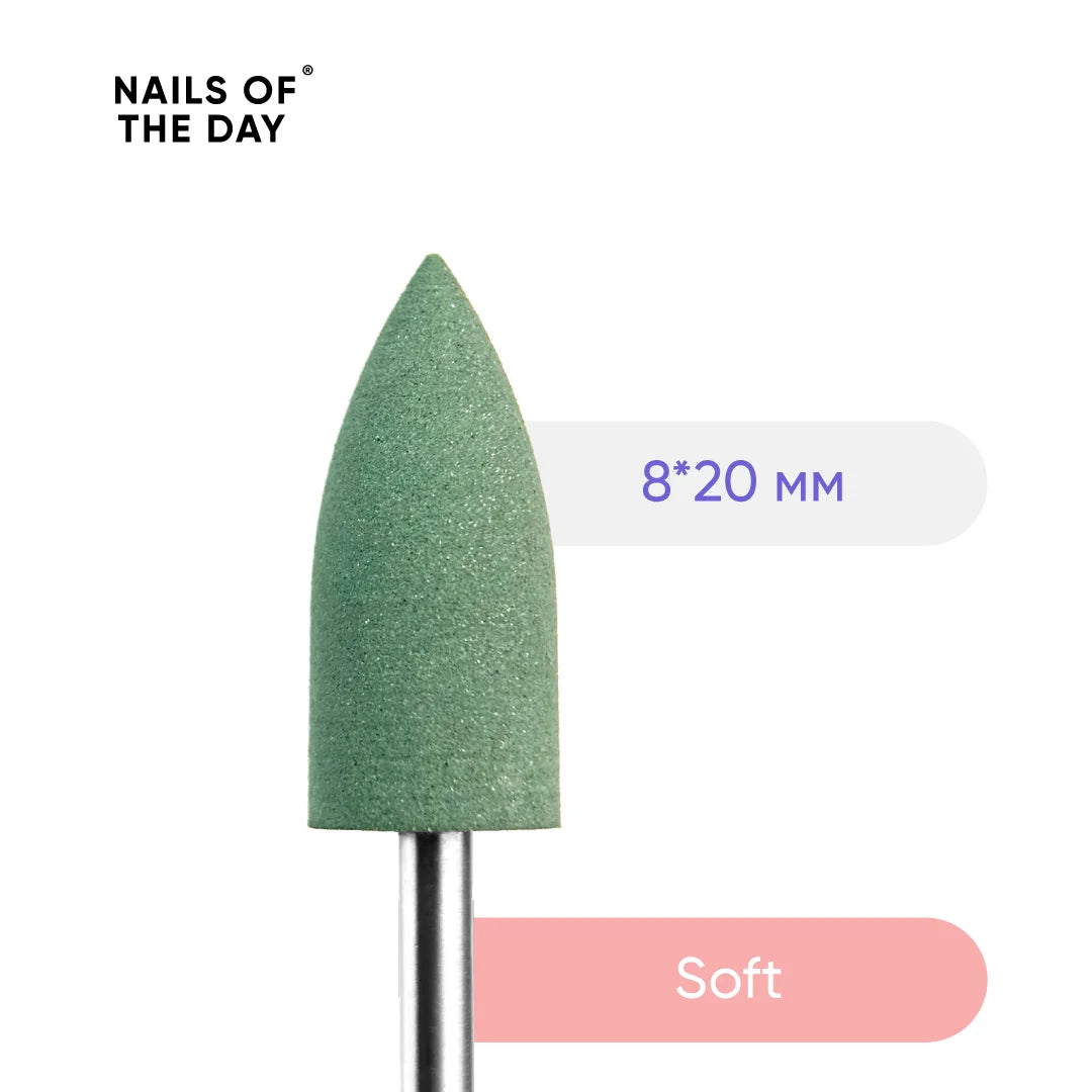 NAILSOFTHEDAY Silicone Drill Bit, soft — gebrandeter Polierer, weich, 8*20 mm