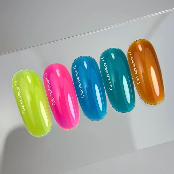 NAILSOFTHEDAY Color Top/Vitrage 10 – halbtransparenter neon-gelber Vitrage-Topcoat, 10ml