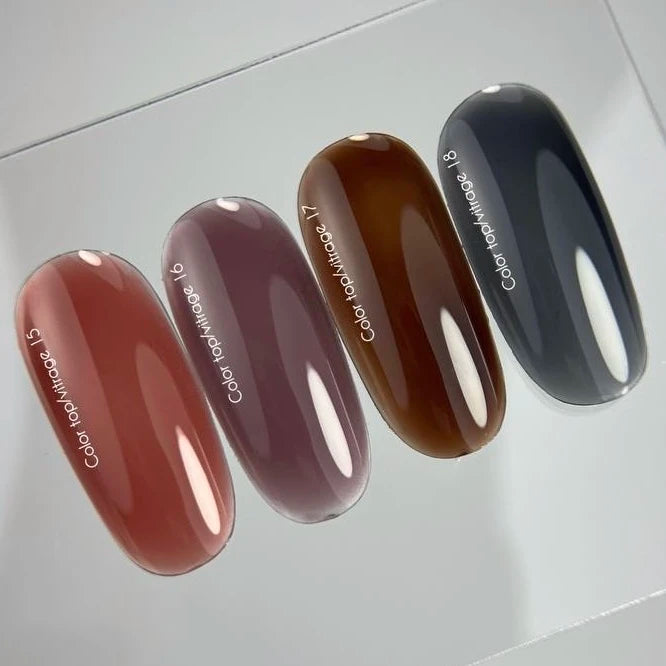 NAILSOFTHEDAY Color Top/Vitrage 15 – halbtransparenter brauner Vitrage-Topcoat, 10ml