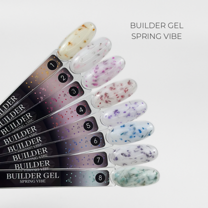 Crystal Professional Builder Gel Spring Vibe №5 15 мл — молочный моделирующий гель с фиолетовыми сухоцветами