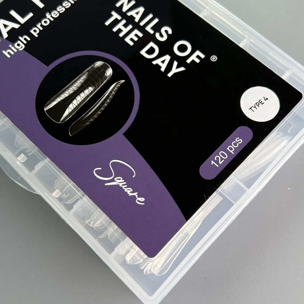 NAILSOFTHEDAY Dual Form Square (Type 2) - верхние формы широкий квадрат/миндаль для ногтей, 130шт