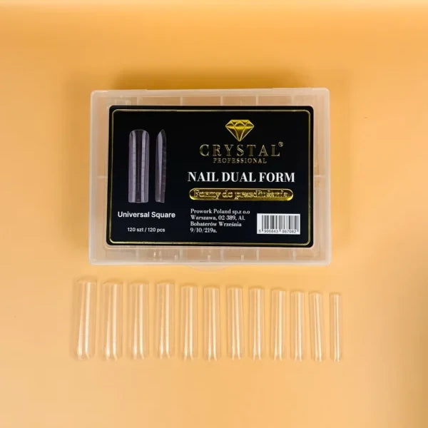 Crystal Professional Nail Dual Form Universal Square – obere wiederverwendbare Nagelformen für Gel-, Acrylgel- und Polygel-Aufbau 120 Stk.