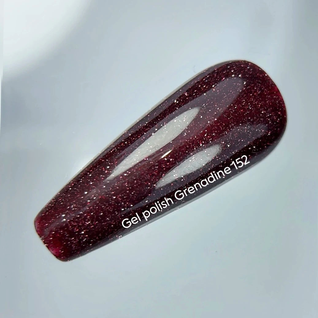 NAILSOFTHENIGHT Grenadine gel polish - weinrot reflektierender Gel-Lack für Nägel, 10ml